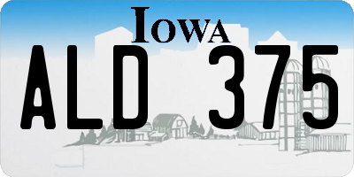 IA license plate ALD375