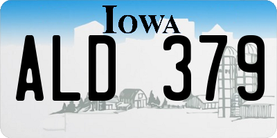 IA license plate ALD379