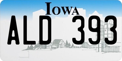 IA license plate ALD393