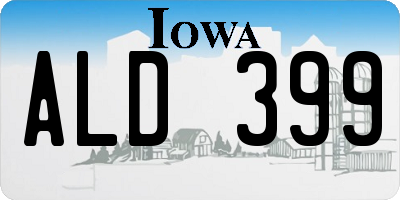 IA license plate ALD399