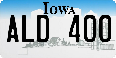 IA license plate ALD400