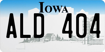 IA license plate ALD404