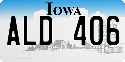 IA license plate ALD406