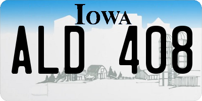 IA license plate ALD408