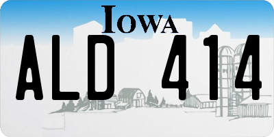 IA license plate ALD414