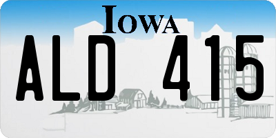 IA license plate ALD415