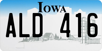 IA license plate ALD416