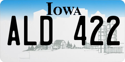 IA license plate ALD422