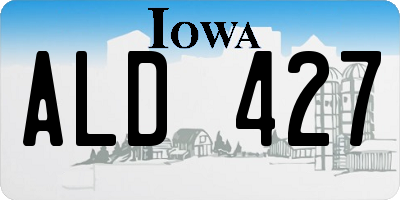 IA license plate ALD427