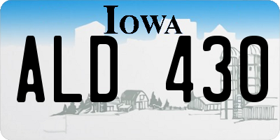 IA license plate ALD430