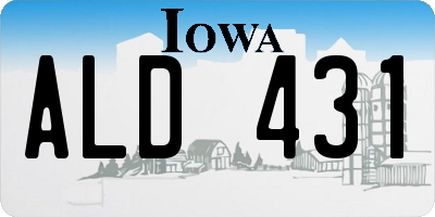 IA license plate ALD431