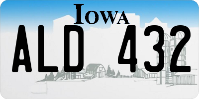 IA license plate ALD432