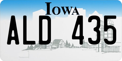 IA license plate ALD435
