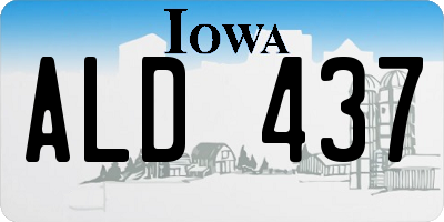 IA license plate ALD437
