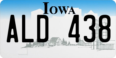 IA license plate ALD438