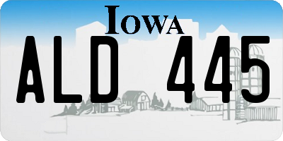 IA license plate ALD445