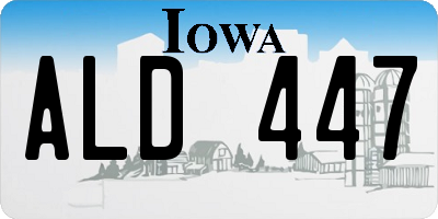 IA license plate ALD447