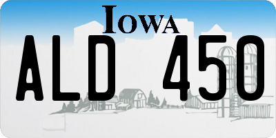 IA license plate ALD450