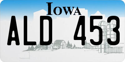 IA license plate ALD453