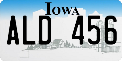 IA license plate ALD456