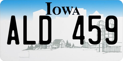 IA license plate ALD459