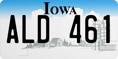IA license plate ALD461
