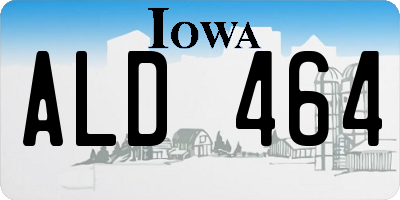 IA license plate ALD464