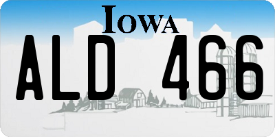 IA license plate ALD466