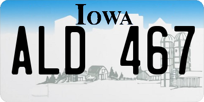IA license plate ALD467