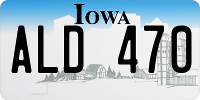 IA license plate ALD470