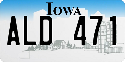 IA license plate ALD471