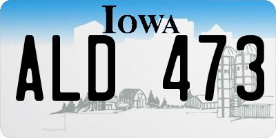 IA license plate ALD473
