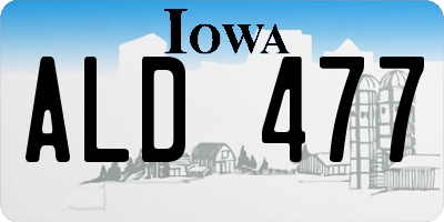 IA license plate ALD477