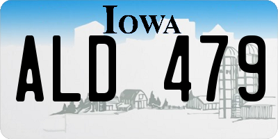 IA license plate ALD479