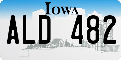 IA license plate ALD482