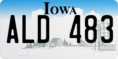 IA license plate ALD483