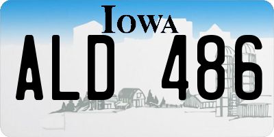 IA license plate ALD486