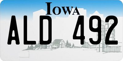 IA license plate ALD492