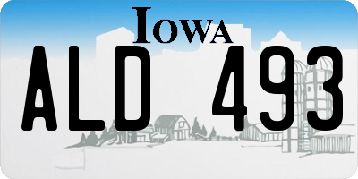 IA license plate ALD493