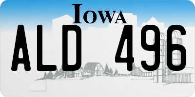 IA license plate ALD496