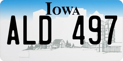 IA license plate ALD497