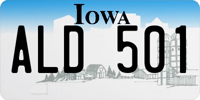 IA license plate ALD501