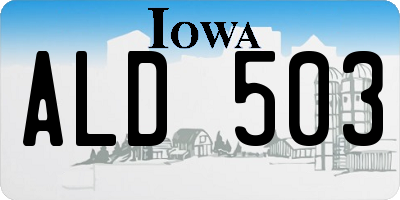 IA license plate ALD503