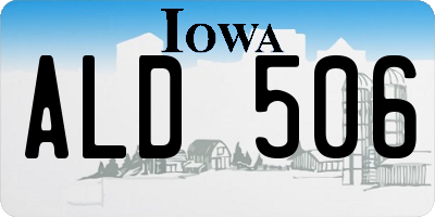 IA license plate ALD506