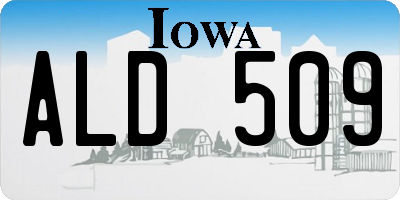 IA license plate ALD509