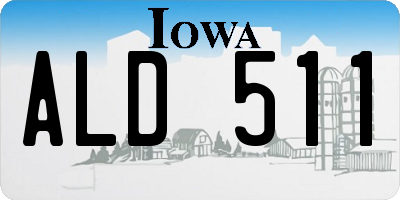IA license plate ALD511