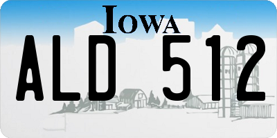 IA license plate ALD512