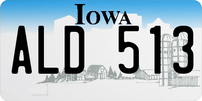 IA license plate ALD513