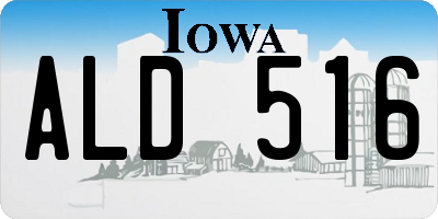 IA license plate ALD516