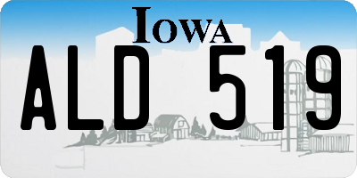 IA license plate ALD519